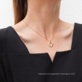 Shangjie OEM kalung Danity Geometric Stainless Steel Necklace Jewelry Women Choker Gold Plated Necklace